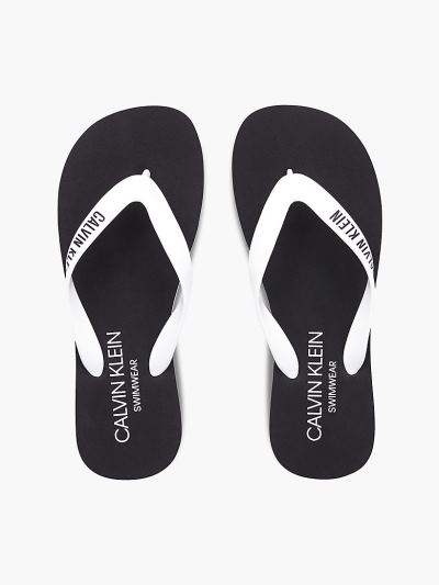 Calvin Klein Fürdőruha HU559583 | Calvin Klein Logo Férfi Strandpapucs Fehér